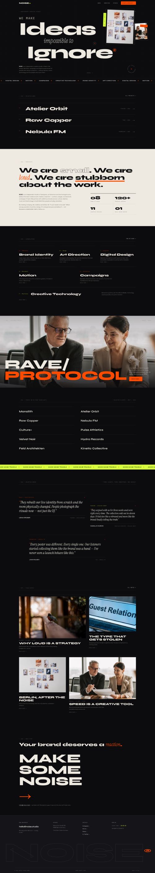 NOISE generated website preview